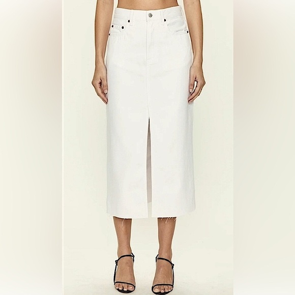 Oat New York Denim Jean Midi Skirt 4/27 - Picture 2 of 12